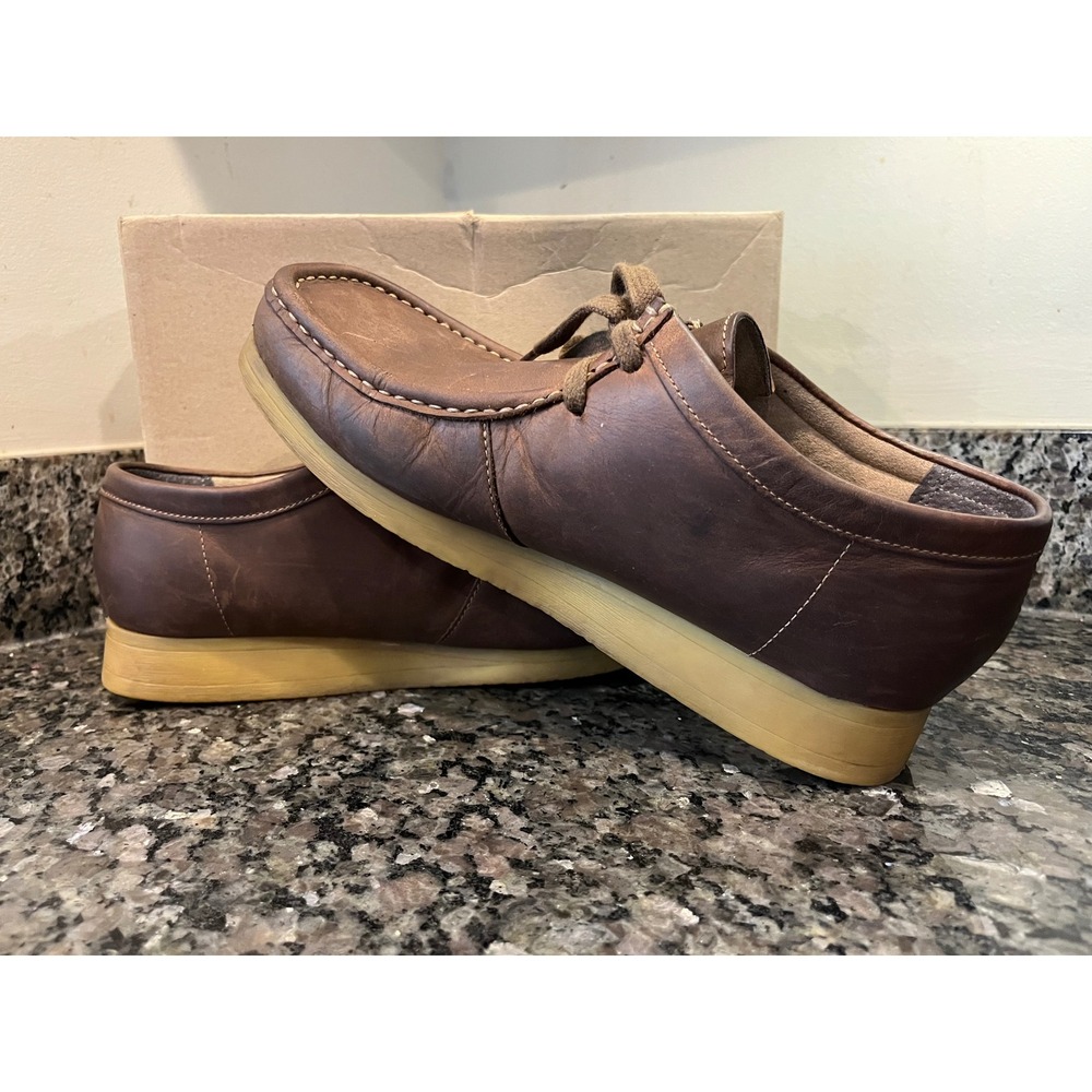Clarks Stinson Lo Mens 9.5 Beeswax Leather Moc Toe Oxford Shoes 26066018 Brown - Picture 5 of 10